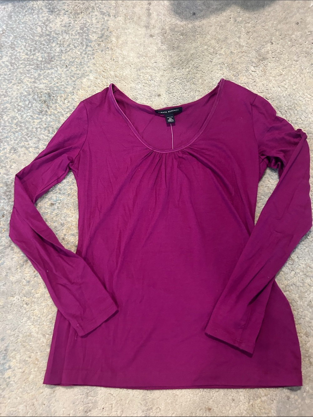 Banana Republic Long Sleeve Scoop Neck Top - Deep Magenta